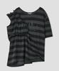 Taibseobiseu Asymmetric Off Shoulder Stripe Top [Charcoal]