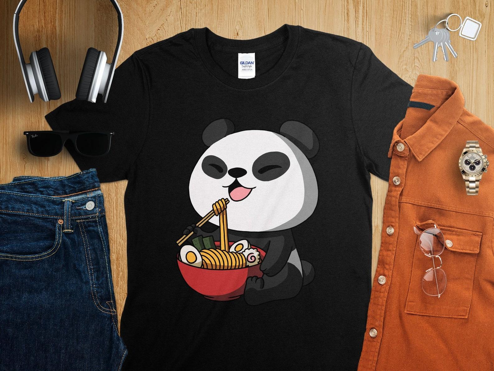 Kawaii Anime Panda Bear Asian Noodles Japanese Ramen Shirt, Anime Shirt, Ramen T-Shirt, Japan Art 3XL