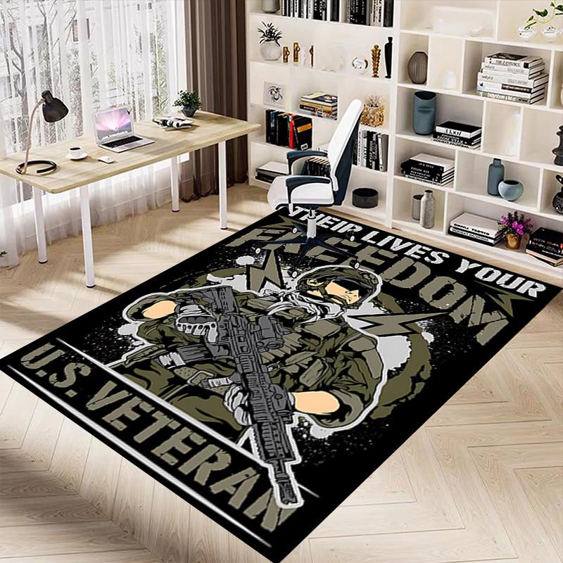 1pc THEIR LIVES YOUR FREEDOM U.S.VETERAN Carpet, Office Rug Outdoor Mat Home Decor Area Carpet Festival