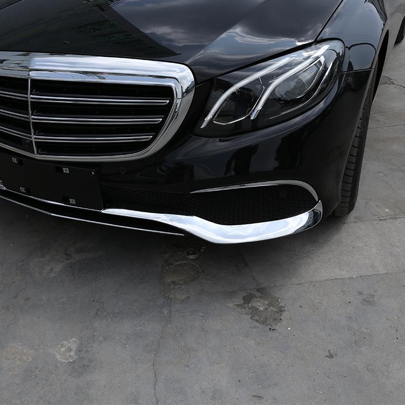 3 Pcs For Mercedes Benz E Class W213 2016- ABS Chrome Front Bumper Plate Car Accessories