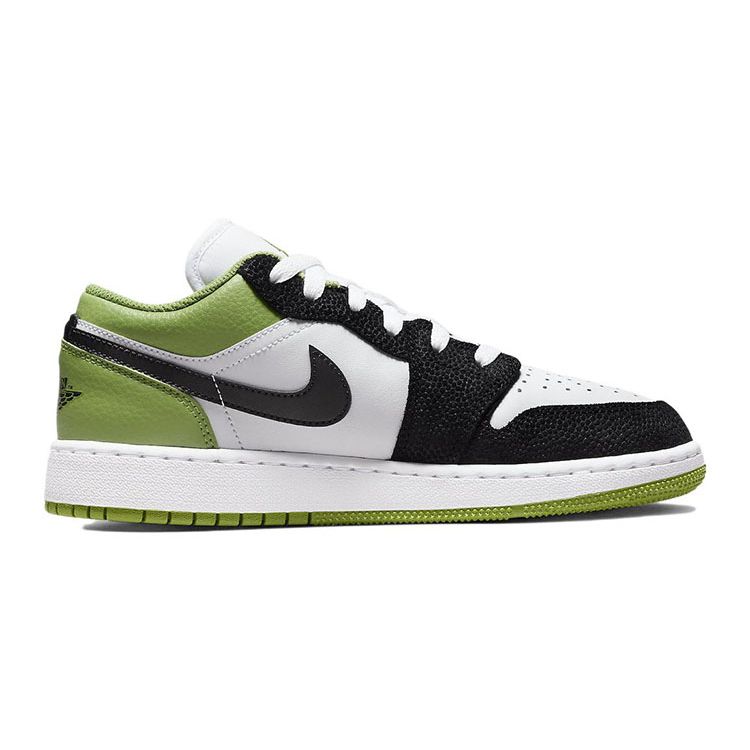 Air Jordan 1 Low SE GS Floral Kids Sneakers Green White Black DQ8389-100