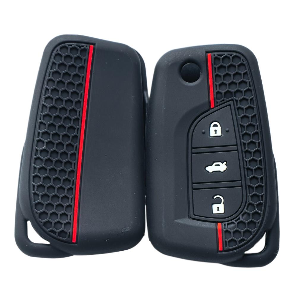 

3 Buttons For Toyota Corolla Auris Reiz Avensis Verso Yaris Aygo Rav4 Scion TC IM Silicone Car Key Case Silicone Remote Cover