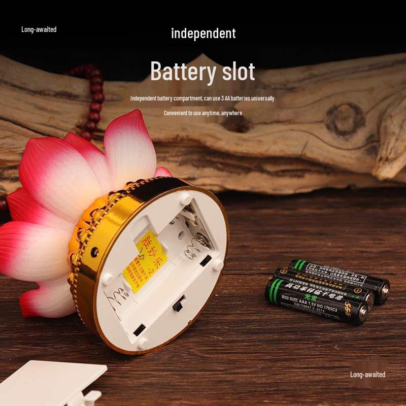 Seven-Color LED Lotus Lamp: Dual-Power Buddha Offering Light with Everlasting Seven Stars Illumination