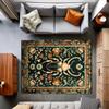 Vintage Stag Beetle Rug, Gothic Insect Carpet with Botanical Carpet, Boho Persian Style Bug , Mothcore Home Decor Mat Insect Rug