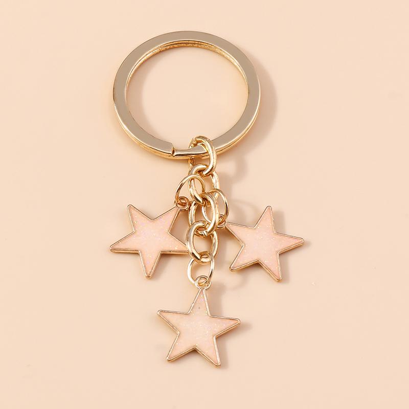 Porte-clés étoile en émail mignon pour femme/fille, pendentif pour clés de voiture/sac à main, bijou fait main à offrir