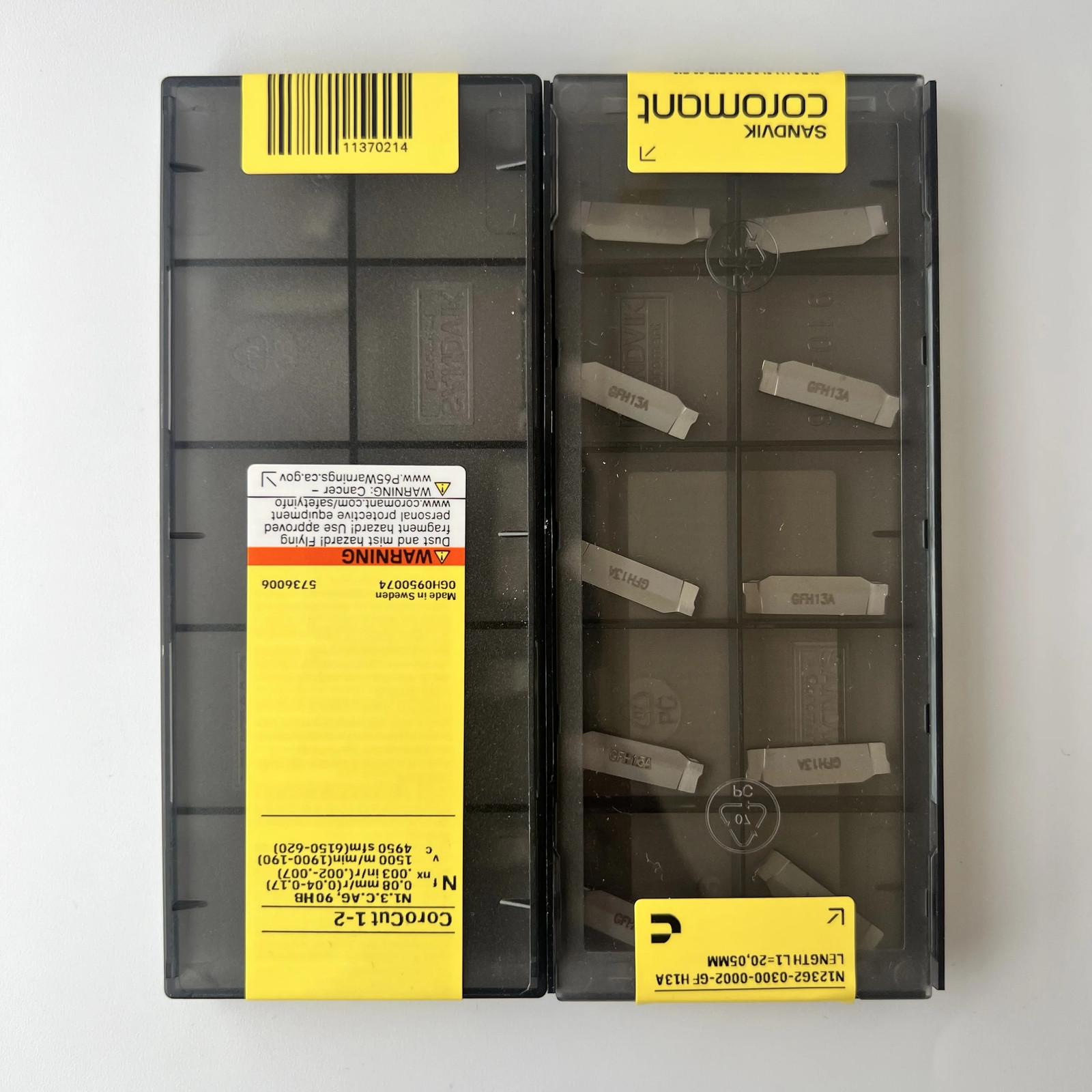 

SANDVIK / N123G2-0300-0002-GF H13A / Industrial indexable Carbide Inserts 10 Pcs