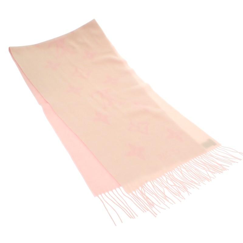 LOUIS VUITTON  M90894 Scarf white/Rose claire cashmere Women