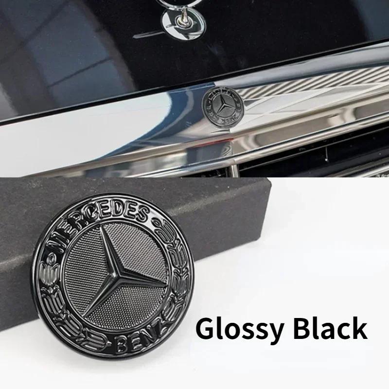 WXUKM1 C200 E200 For Mercedes Benz 38mm 42mm ABS Car Hood Sticker Car Front Grilled Cover Emblem Accessory for Mercedes Benz W203 W204