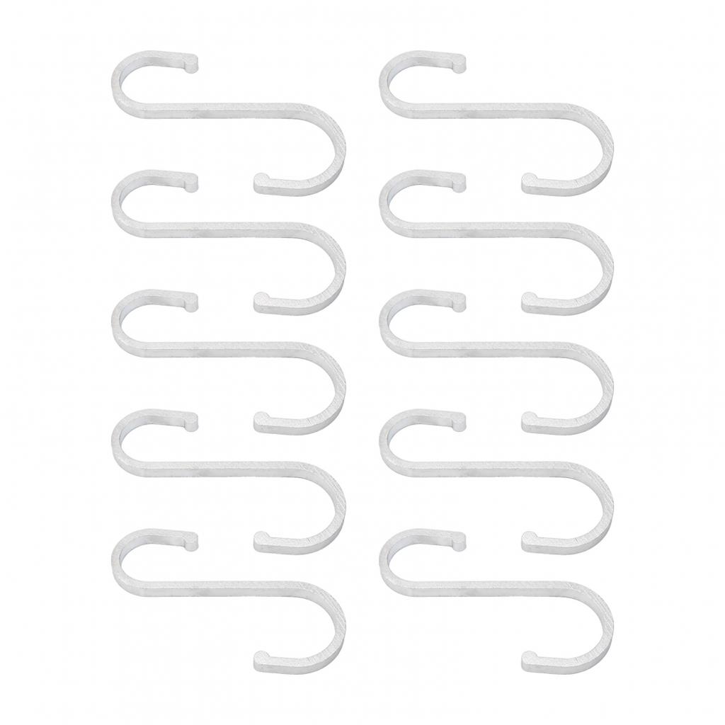 Stylish Matte Finish Aluminum S Hooks for Kitchen and Home Use 10 Pack