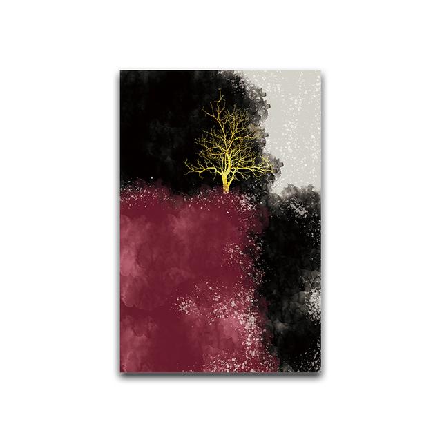 

Дерево Европейский роскошный постер Современный абстрактный пейзаж Стена Скандинавский холст с принтом Живопись Современное искусство Декоративная картина 21*30cm