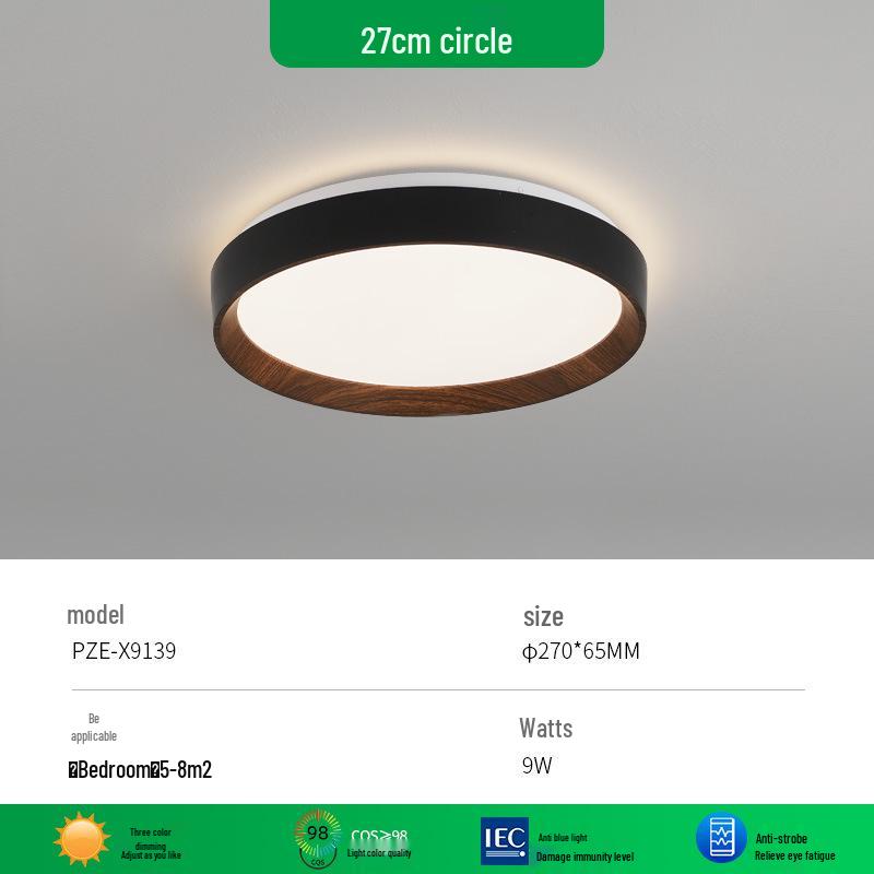 Nordic Japanese Style Round LED Ceiling Lamp for Bedroom - Eye Protection and Home Decor Lighting