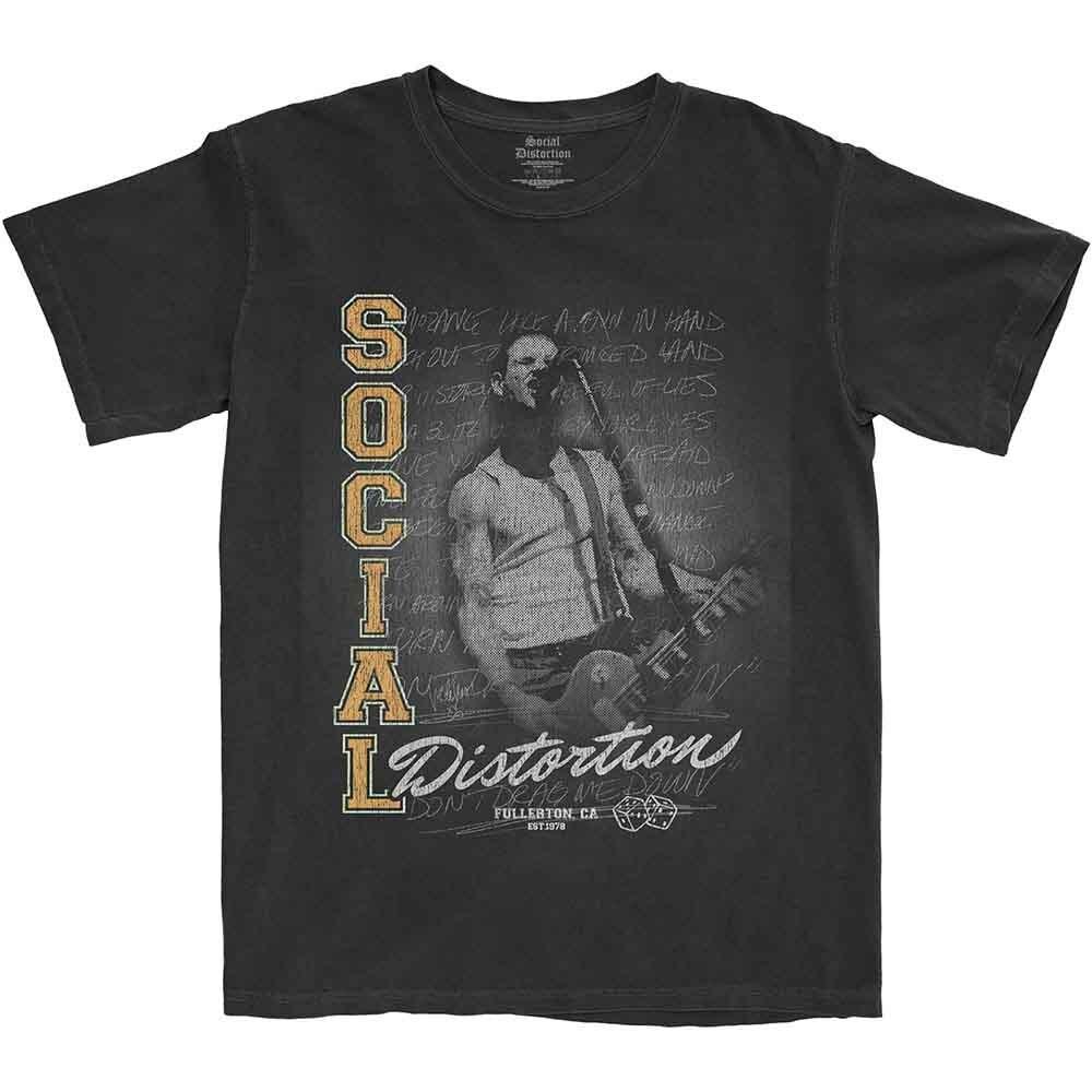 Social Distortion T Shirt Athletics Distressed Band Logo Official Black XXL XL