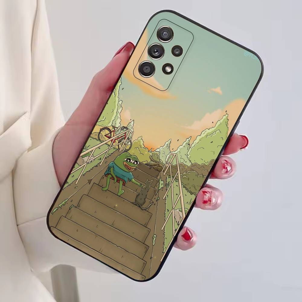 P-Pepe the Frog Funny Phone Case Black Silicone Soft For Samsung S25,S24,S21,S22,S23,S30,Ultra,S20,Plus,Fe,Lite