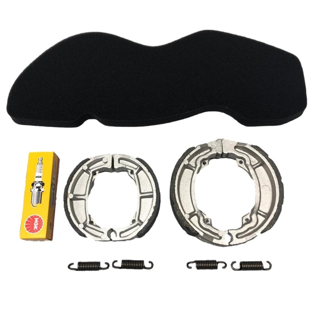 

Address V50 CA4BA front and rear brake pads, shoes, air filter, and NGK spark plugs CR6HSA (A-BPK-30013S) replacement parts set