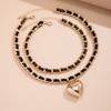 Temperament Flannel Chain Small Fragrant Necklace Retro Love Versatile Double-layer Necklace