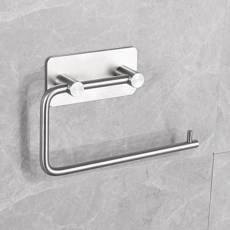 No Drilling Stainless Steel Tissue Holder, Square Towel Rack & Bathroom Toilet Paper Holder, Wall Mounted Bathroom Accessories