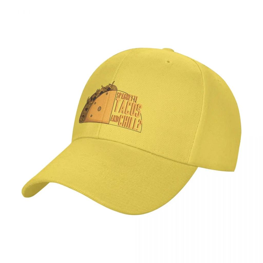 Tacos and Chill Baseball Cap Foam Party Hat Trucker Streetwear Womens Golf Clothing Mens