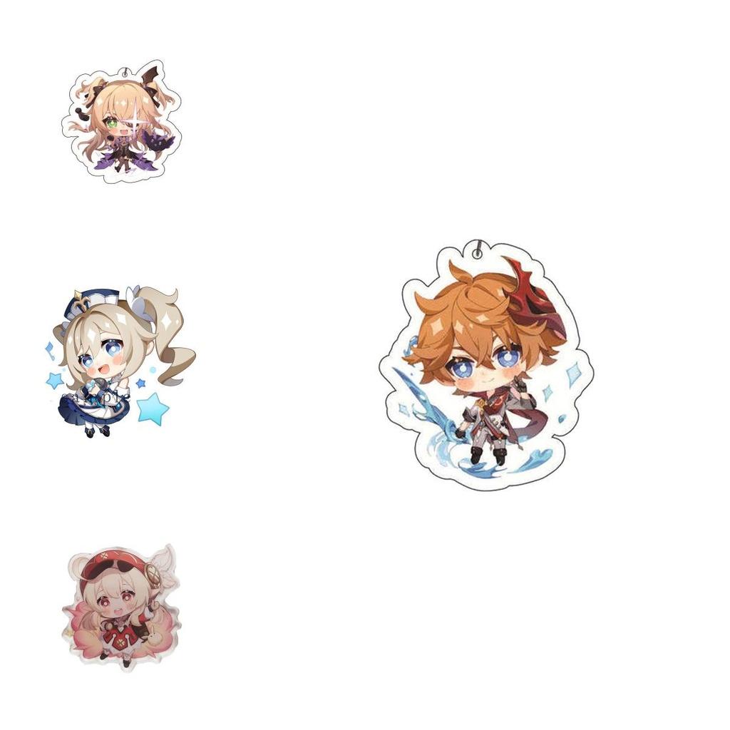 Original Genshin Impact Game Character Cover Acrylic Cute Keychain Charm For Fans