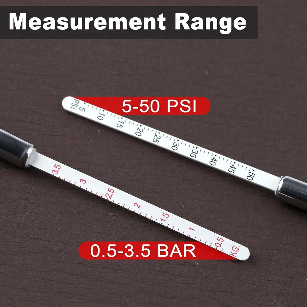5PCS Pencil Tire Pressure Gauge 5-50PSI Mechanical Air Gage with Pocket Clip - Tire Pressure Checker for Cars, Pickups, RVs, Bicycles