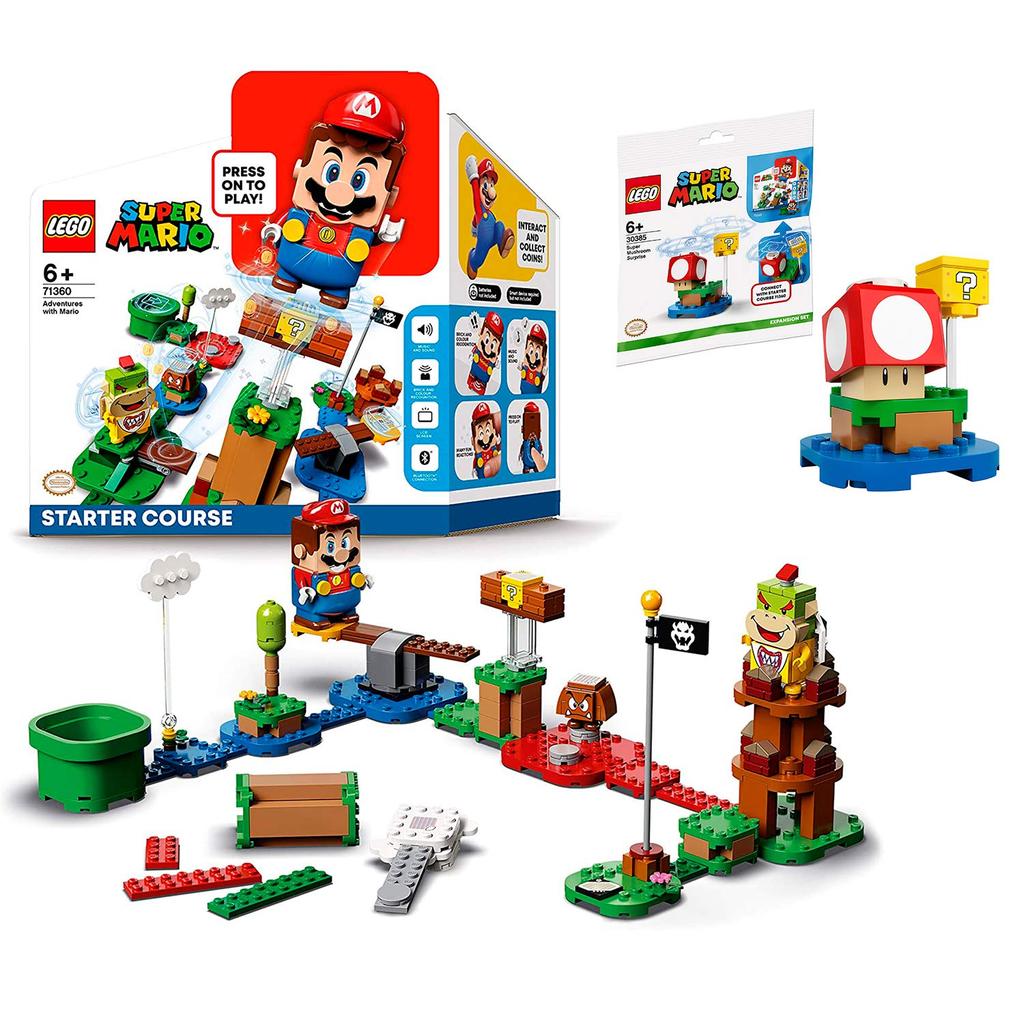 LEGO Super Mario LEGO Mario og begynnelsen av eventyret startsett 71360 Super Mushroom Mini-sett inkludert [Produsentfordeler] ~ +