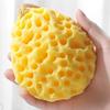 Bright Yellow Bath Sponge For Children Easy Grip Design Fast Drying Bathing Accessory Early Color Recognition Toy