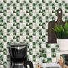 10Pcs Glossy Marble Mosaic Tile Stickers Waterproof Self-Adhesive Geometric Wall Floor Decals Kitchen Backsplash Home DIY Decoration