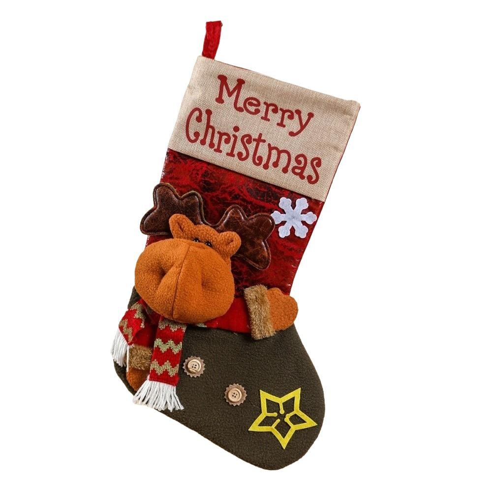 Snowman Christmas Gifts Bag Cartoon Christmas Decorative Socks Xmas Tree Ornaments