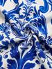 Summer Retro Style Blue & White Porcelain Print Halter Backless Split Dress