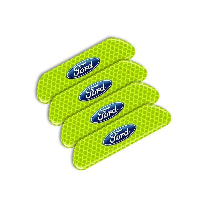 4PCS/set Car Reflective Safety Strip Stickers For Ford Fiesta Ranger Focus Kuga Mustang S-MAX Transit Mondeo Esco