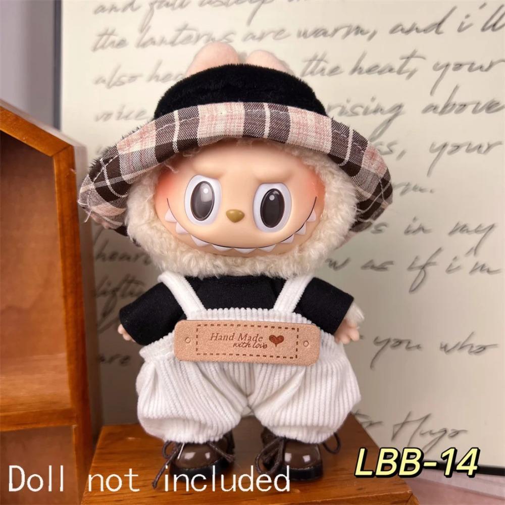Only Clothes For 15-17CM Labubu Mini Accessories Clothes Clothing Dolls Set Sitting Party Scarf Hat Bag Cute Decoration Gift