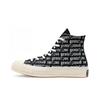 Tela Anni '70 Stampa Integrale Vintage Antiscivolo Resistenti Scarpe da Skate High Top Unisex Sneakers Bianco Nero 168697C