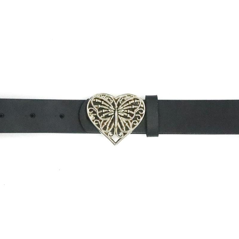 Love Heart Butterfly Buckle Belt for Teens Casual Belt Pants Jeans Belt Eye Catching Waistband Women Accessories
