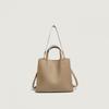 Large Capacity Tote Bag Womens Minimalist Bucket Style Shoulder Handbag In PU Soft Leather Coffee Brown Gray Black