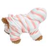 Coral Fleece Light Red Green Stripe Autumn Winter Four Feet Pet Hoodies Clothes Warm Pajamas Clothing for Dogs Cats