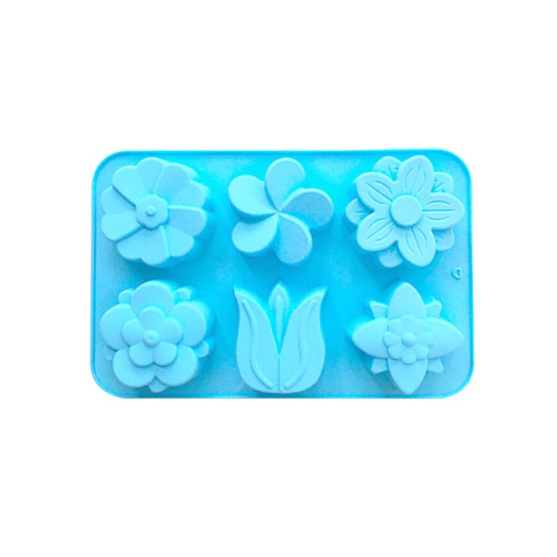 6 Löcher Rose Blume Handgemachte Seife Kerze Silikonform Herzform DIY Kuchen Schokolade Backwerkzeuge Eiswürfelform