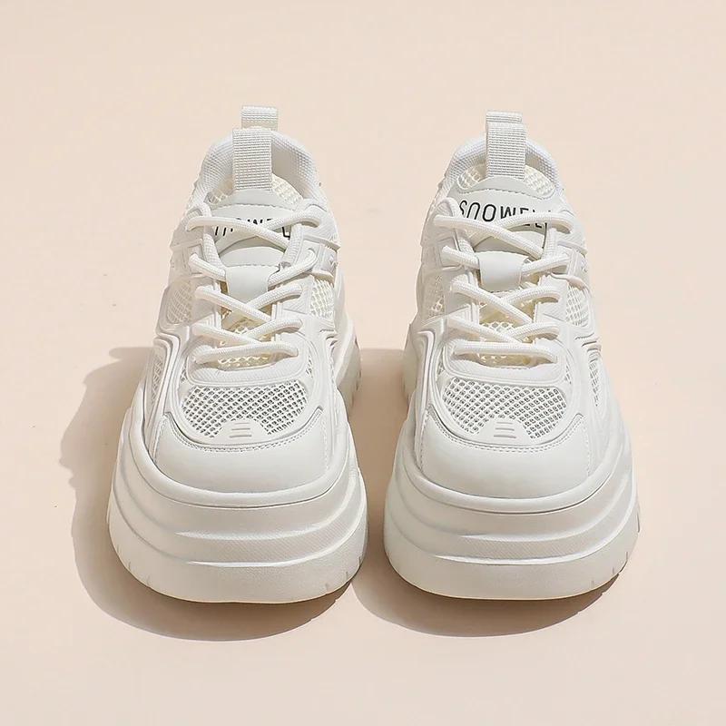 

Fashion Women s Casual Breathable Sports Shoes 2025 Fashion Front Slip-Resistant Lace-up Shoes for Women Mesh Outdoor Comfortable Shoes 40 покинуть белый