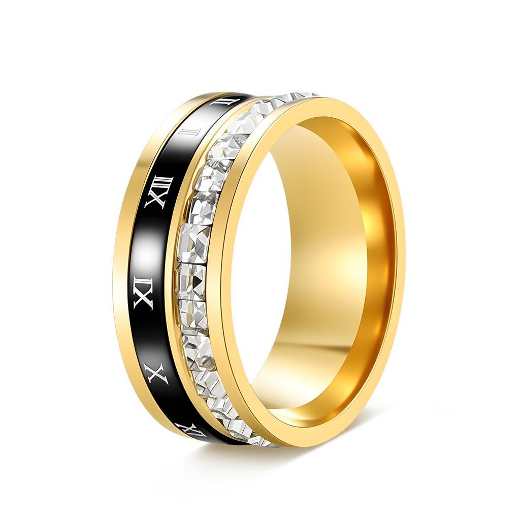 Roman Numeral Stress Relief Ring, Rotatable Ring, Trendy Couple Ring