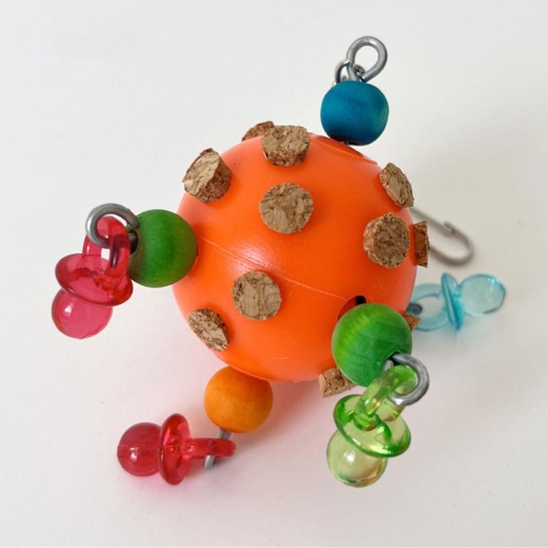 Pet Bird Tooth Chew Toy Natural Corks Puzzle for Cockatiel Conure Cockatoos Teeth Grinding Perfect for Cage Bird