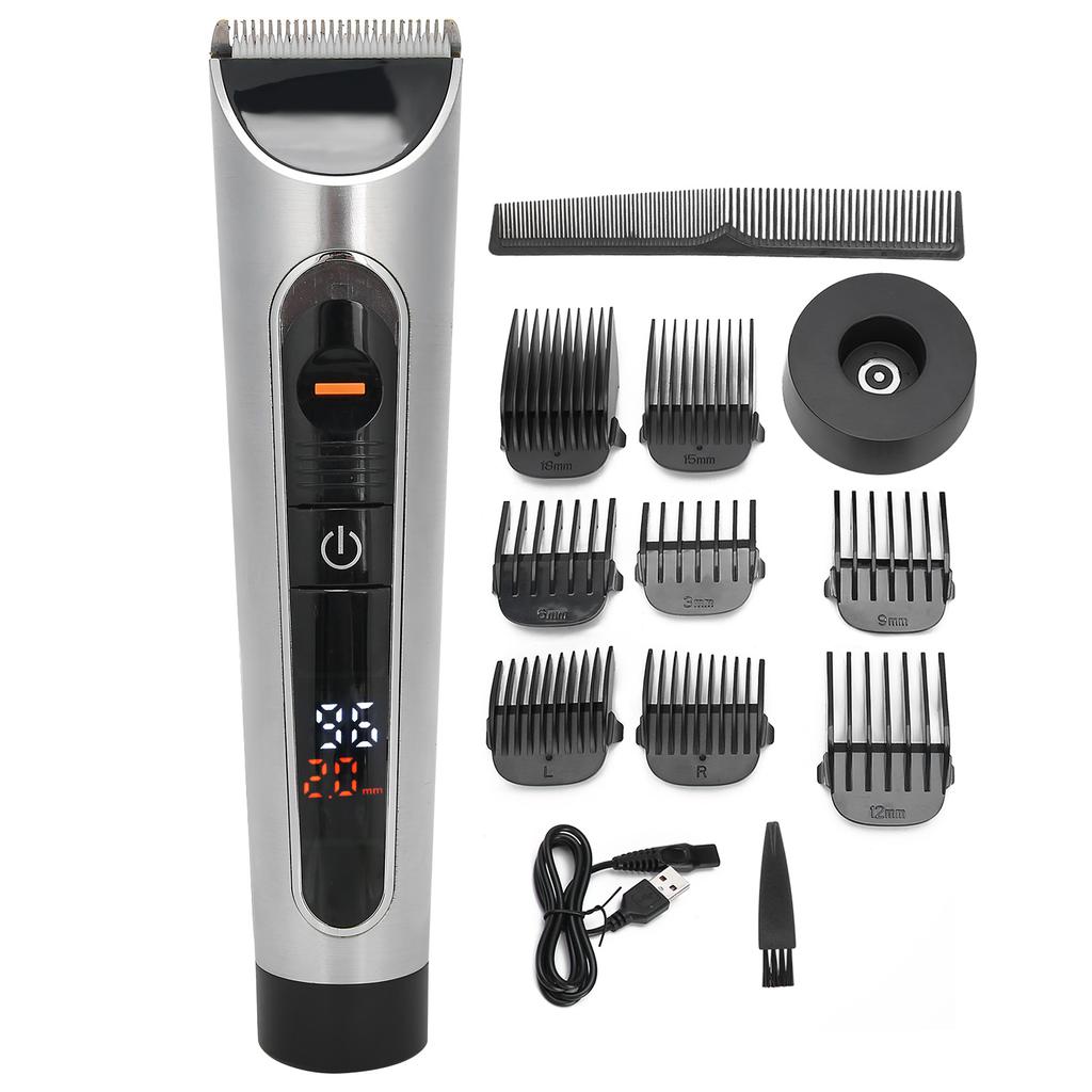 Digital Display Electric Hair Clipper Ceramic Cutter Head Hair Trimmer Cutting Machine USB Type