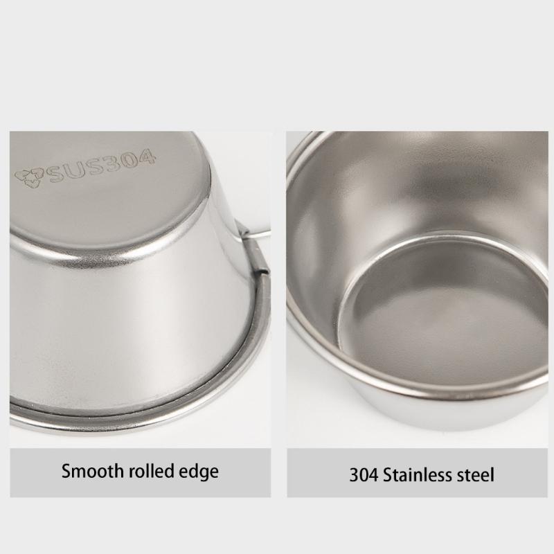 Camping Cookware Multipurpose Stainless Steel Cup with Hook Handle 50ml Capacity For Hiking Backpacking Adventure