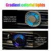 Powerful USB Fan Colorful LED Light Low Noise Multi-function Car Interior Cooler 3 Speed For Car Air Outlet Mini Air Conditioner