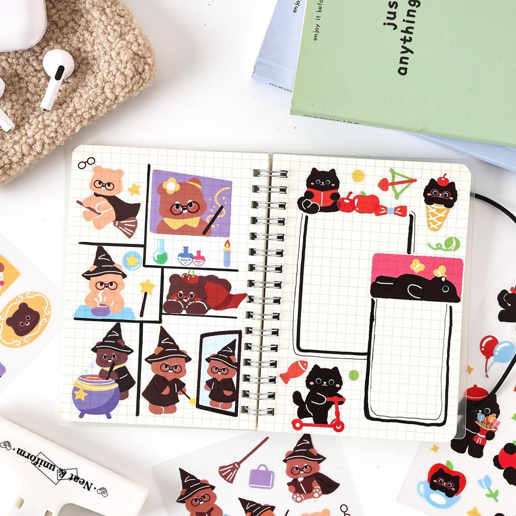 ZABC Fantasy Land Animal Stickers - 4 Cute Styles for Journal Decoration
