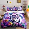 Dreamy Roses And Moon Background Bedding Set For Kids Luxury Gift 3Pcs Digital Print Comforter Set Soft Comfortable Breathable
