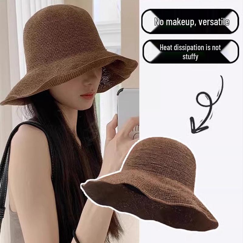 Women's Japanese Handmade Woven Straw Sun Hat - Spring/Summer Thin, Breathable Beach & Travel Bucket Hat