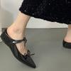 Fashion Women's Fashion Pointy Sandals Spring Pointy Shallow Mouth Butterfly Knot Soft Sole Anti-slip Wear-resistant Slippers
