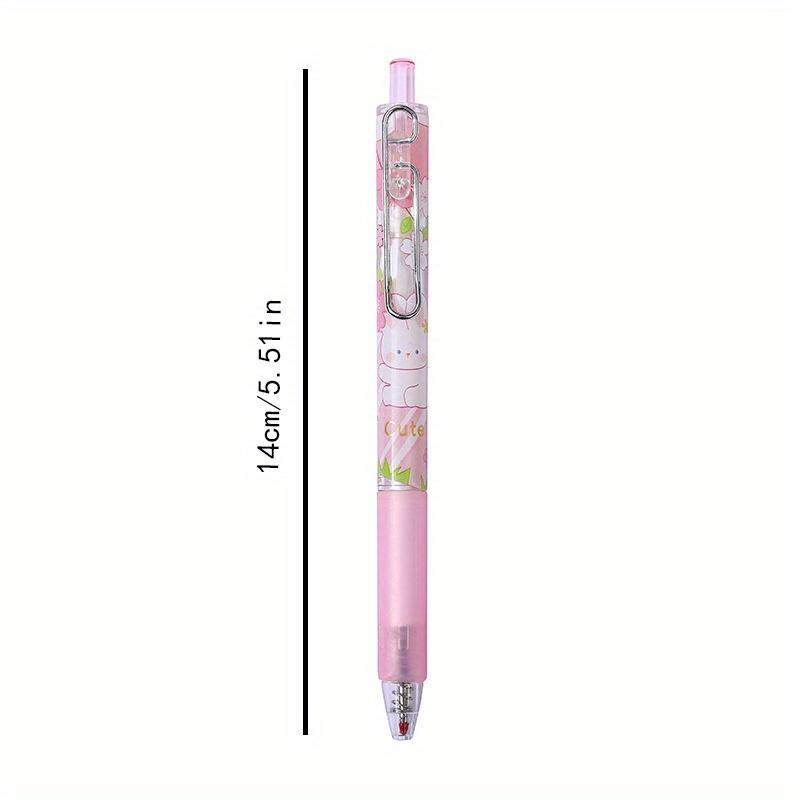 Back to school season 2pcs 0.5mm creative cartoon rabbit metal hook press pen for girls with high appearance cute neutral pen office gift pen