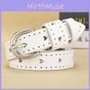 Heart Pure Shape Color Girl Leather Belt Vintage Durable Alloy Buckle Decoration