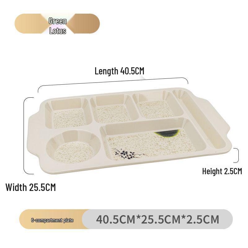Drop-Proof Melamine Six-Grid Food-Grade Dining Plate