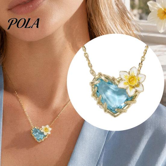 Elegant Birth Flower Jewelry Birthstone Heart Necklace, Stone And Pendant Jan To Stylish Lightweight Dec Floral Birthday Gift for Mom Wife Girlfriend