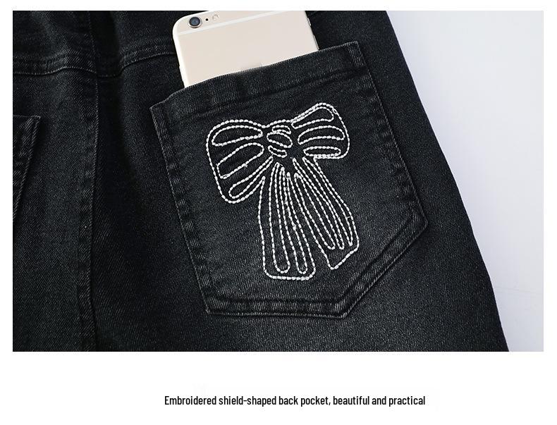 Girls' Flared Jeans with Bow - Autumn 2025 Fashion